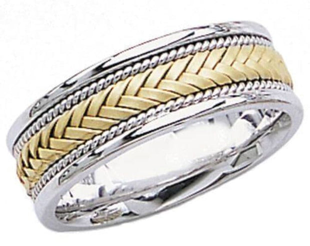 Two Tone Hand Made Wedding Ring for Men & Women