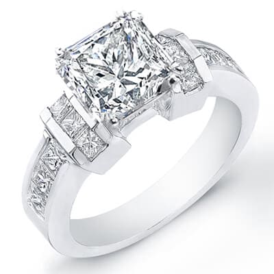 Cross Shank Princess Cut Diamond Engagement Ring