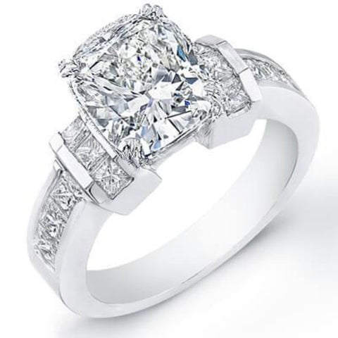 1.95 Ct. Cushion Cut Engagement Ring w Cross Channel H Color VS2 GIA Certified