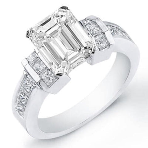 2.91 Ct. Emerald Cut Diamond Engagement Ring D, VS1 (GIA Certified)