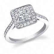 Halo Princess Cut Engagement Ring