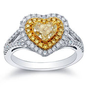 Yellow Heart Cut Diamond Ring