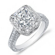 Princess Cut Halo Pave Engagement Ring