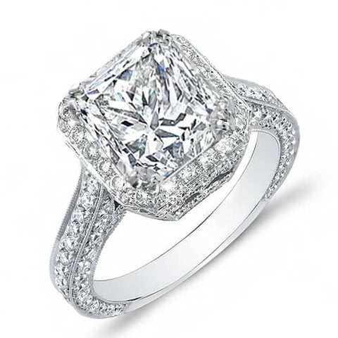 Princess Halo Pave Engagement Ring