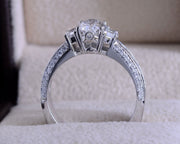 2.50 Ct. Oval Cut & Half Moons Diamond Ring with Baguettes I Color VVS2 GIA Certified