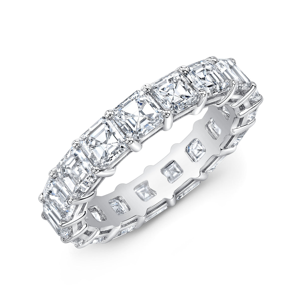  asscher cut eternity band