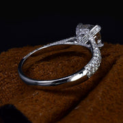 2.50 Ct. Cushion Cut 3Row Pave Engagement Ring G Color VS1 GIA Certified