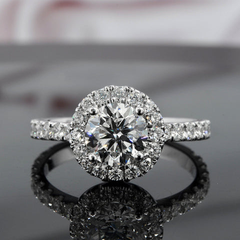Round Halo Engagement Ring Front View