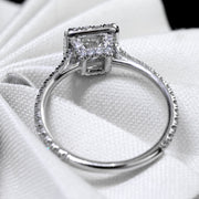 1.40 Ct. Halo Princess Cut Engagement Ring French Pave F Color VS1 GIA Certified