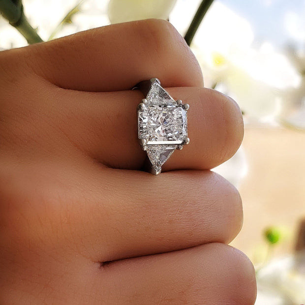 3 Stone Radiant Cut Engagement Rings