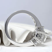 2.10 Ct. Emerald Cut 3 Stone Engagement Ring F Color VS1 GIA Certified
