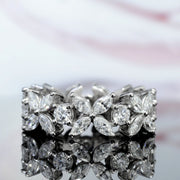 Flower Diamond Eternity Ring with Marquise and Round Cut