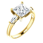 3 Stone Princess Cut Diamond Ring in Yellow Gold