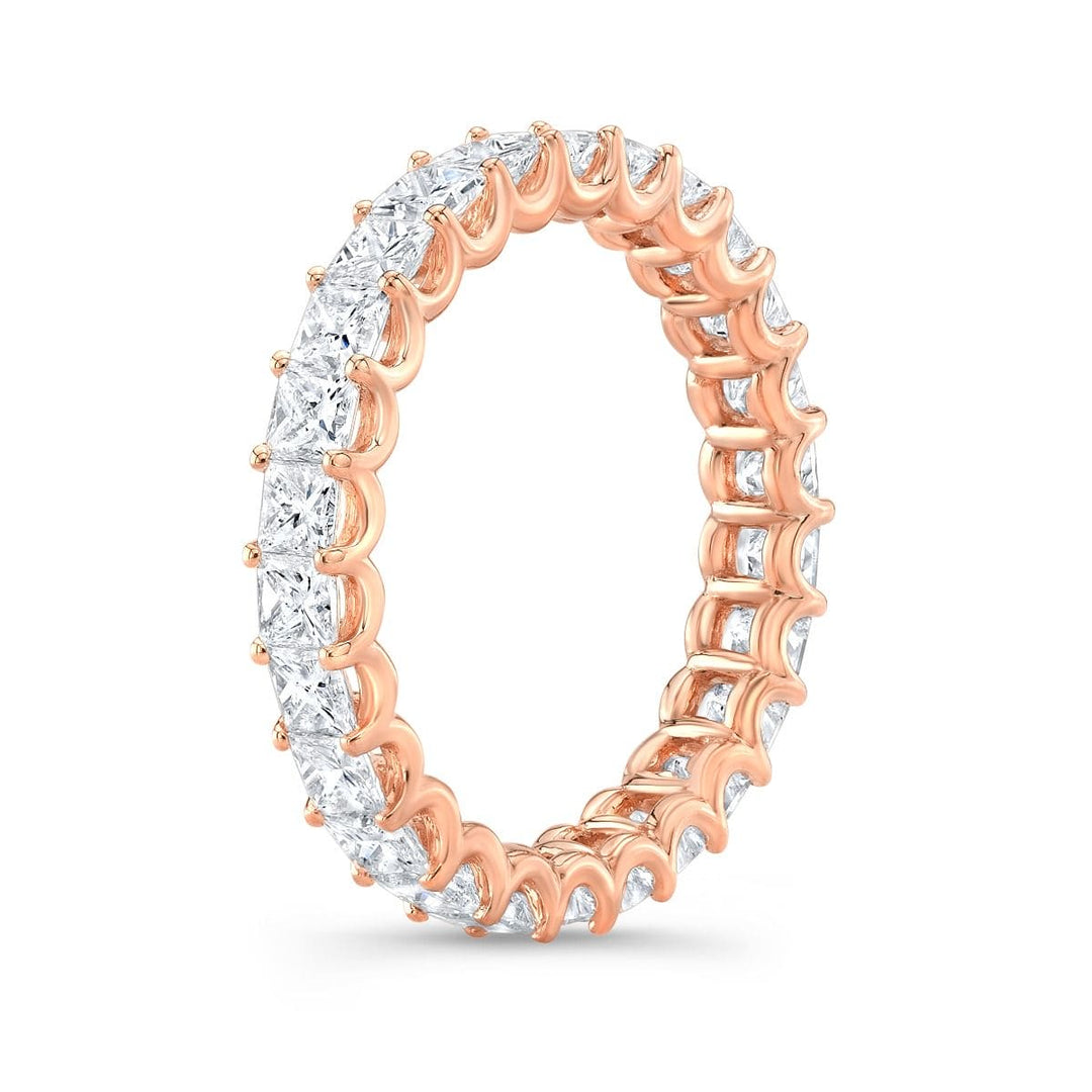 Princess Cut Eternity Band Rose Side Profile