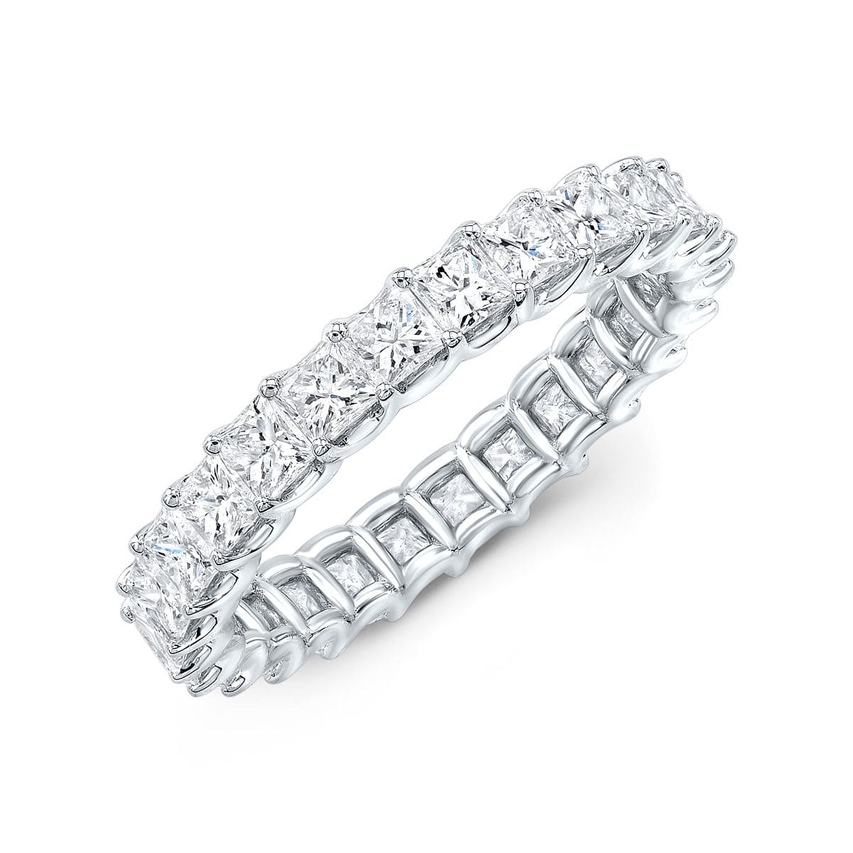 Princess cut eternity band white gold