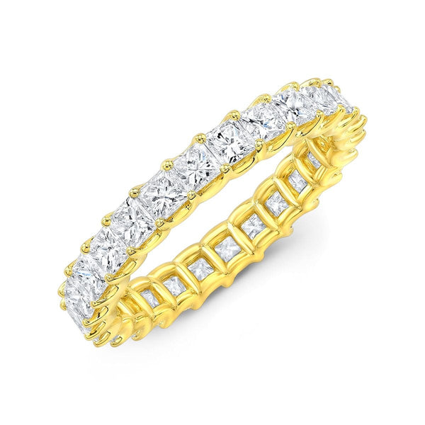 Princess Cut Eternity Band Yellow Gold