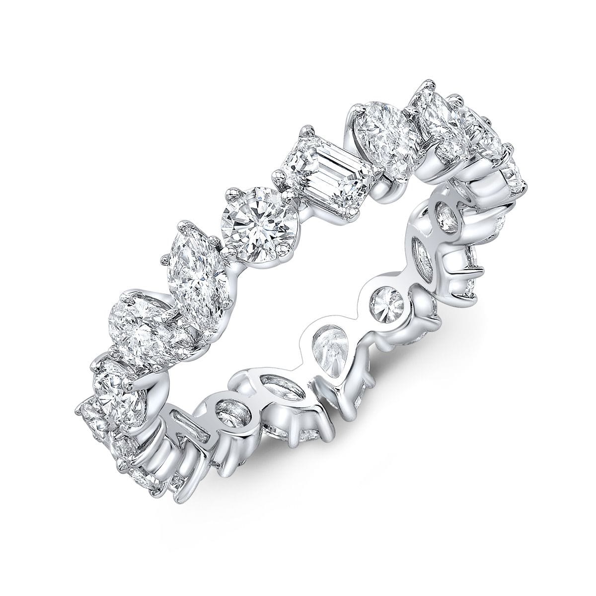 Multi shape diamond eternity band
