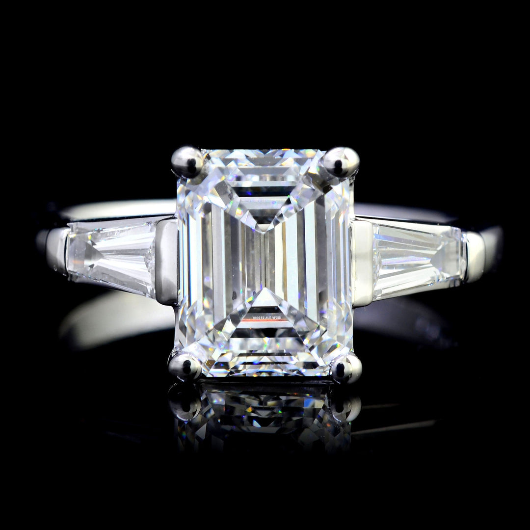 3 Stone Emerald Cut Diamond Ring