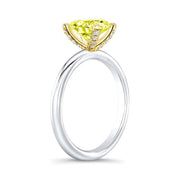 Canary Fancy Light Yellow Oval Cut Diamond Ring