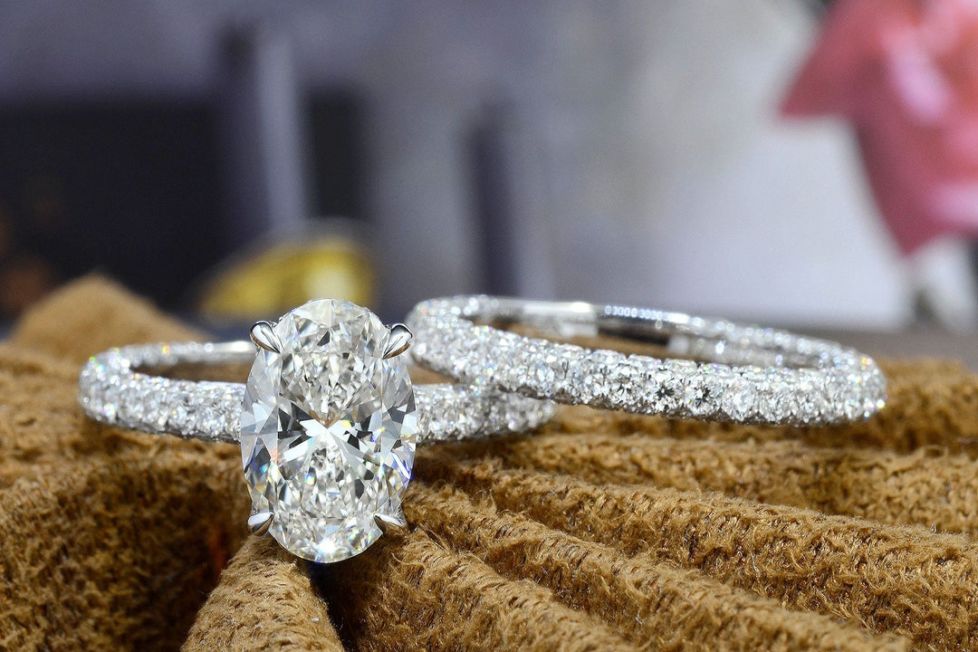 4.20 Ct. Hidden Halo Oval Cut Engagement Ring J Color VS1 GIA Certified