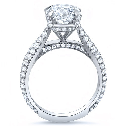 Pave Round Cut Diamond Engagement Ring