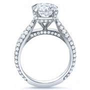 2.50 Ct. Hidden Halo Engagement Ring 3 Row Pave F Color VS2 GIA Certified