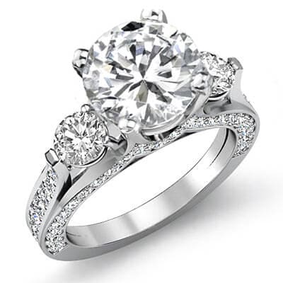 3.54 Ct. Round Cut Diamond Engagement Ring H, VS1