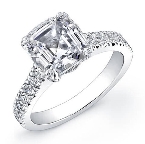 1.90 Ct. Asscher Cut Diamond Engagement Ring H, VS2 (GIA Certified)
