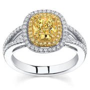 Canary Halo Engagement Ring