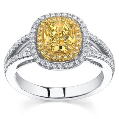 Canary Halo Engagement Ring