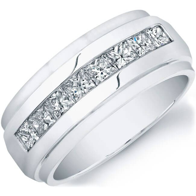 Men's princess cut diamond ring