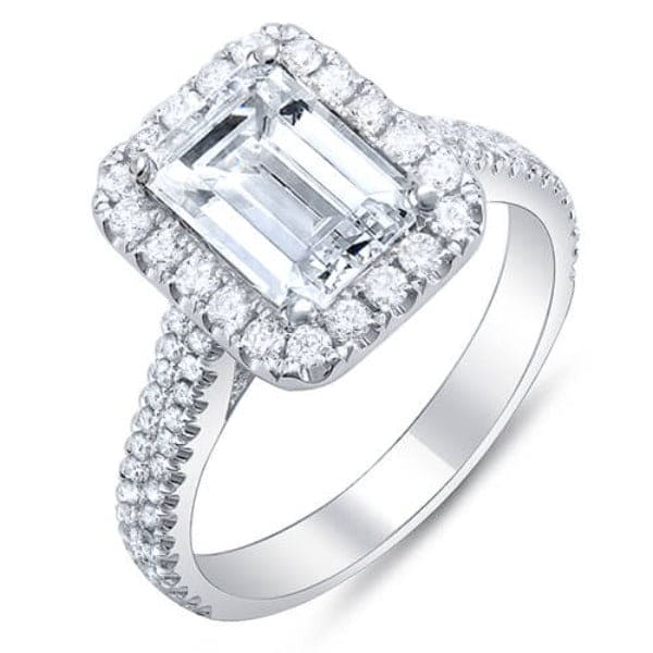  round cut halo diamond engagement ring d, vs1 gia