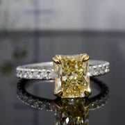 Canary Fancy Light Yellow Radiant Cut Engagement Ring