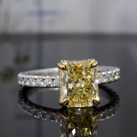 Canary Fancy Light Yellow Radiant Cut Engagement Ring