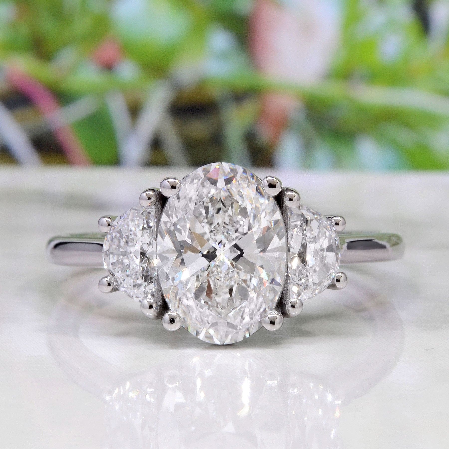 NIshi - Diamond and Rose Cut Sapphire / 3 Stone Ring - Fitzgerald Jewelry
