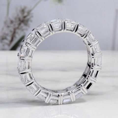 7.5 Carats Asscher Cut Eternity Band E-F Color VVS1-VS1 Clarity All GIA Certified