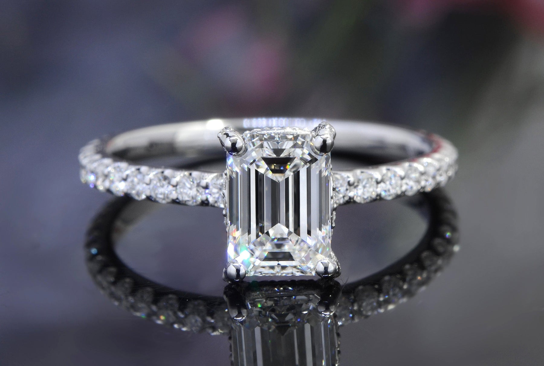 Sofia 2ct Champagne Diamond Emerald Cut Engagement Ring with Hidden Ha –  Unique Engagement Rings NYC | Custom Jewelry by Dana Walden Bridal