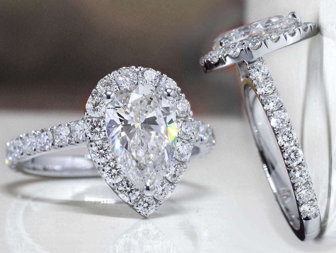 Teardrop Engagement Ring Side View