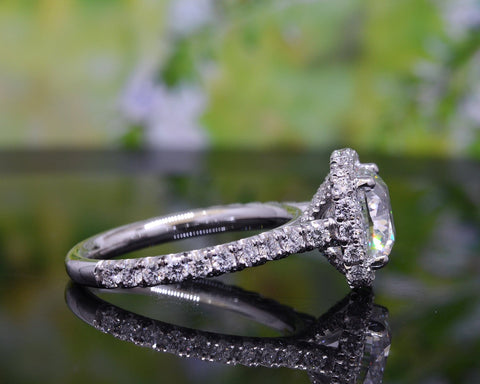 4.00 Ct. Halo Cushion Cut Engagement Ring J Color VS1 GIA Certified