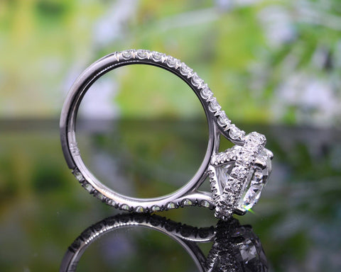 4.00 Ct. Halo Cushion Cut Engagement Ring J Color VS1 GIA Certified