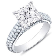 Princess Cut Pave Engagement Ring