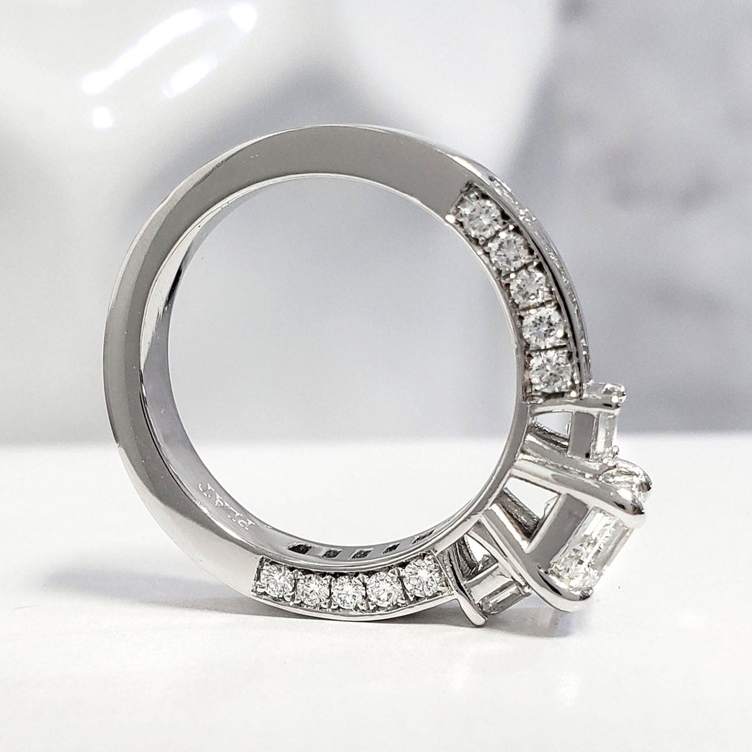 2.00 Ct. Asscher Cut Engagement Ring with Accents H Color VS1 GIA Certified