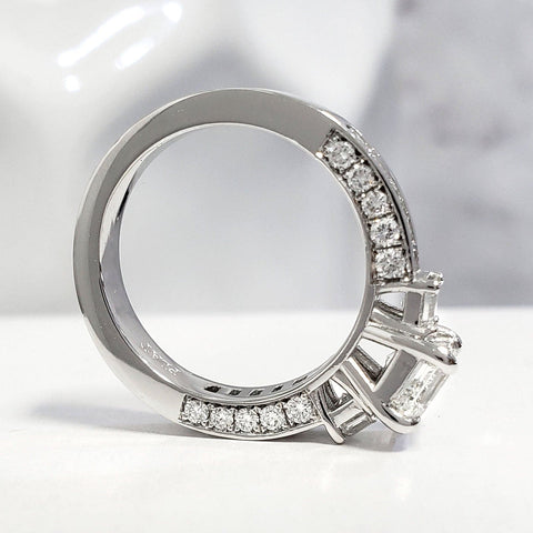 2.00 Ct. Asscher Cut Engagement Ring with Accents H Color VS1 GIA Certified