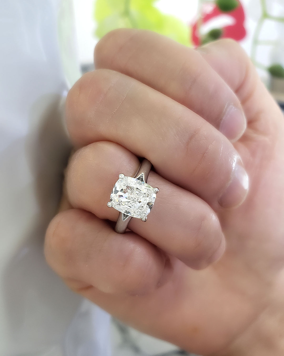 2.50 Ct. Cushion Cut Solitaire Ring H Color VS2 GIA Certified