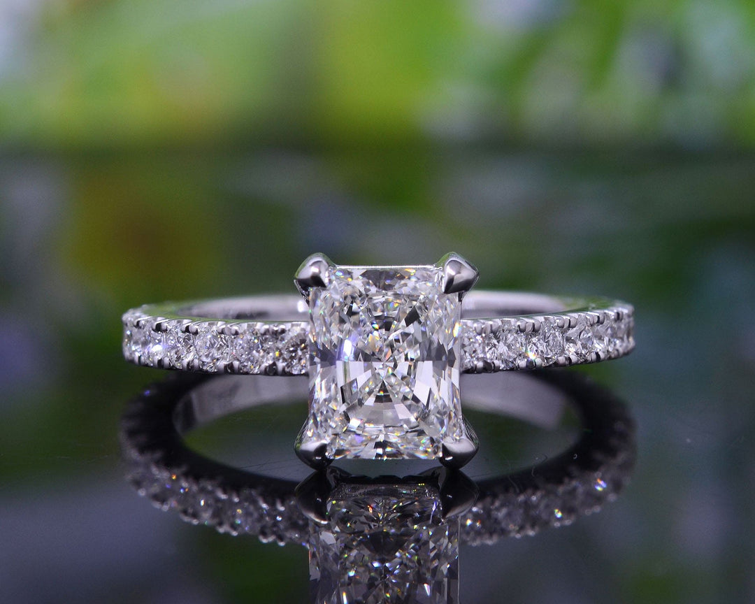  Hidden Halo Radiant Cut Engagement Ring