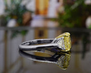 2.10 Ct. Canary Fancy Yellow Radiant Cut 3-Stone Diamond Ring VS1 GIA Certified