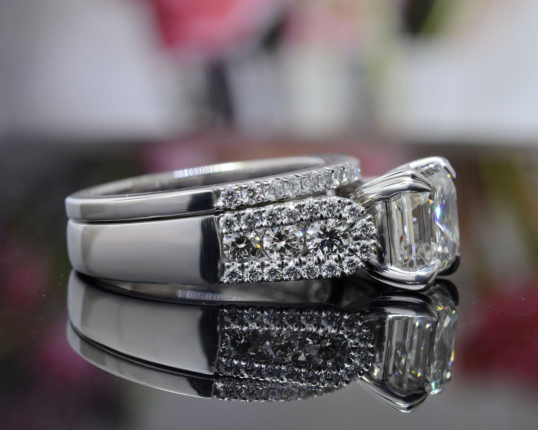 1.95 Ct. Asscher Cut Engagement Ring Set G Color VS1 GIA Certified