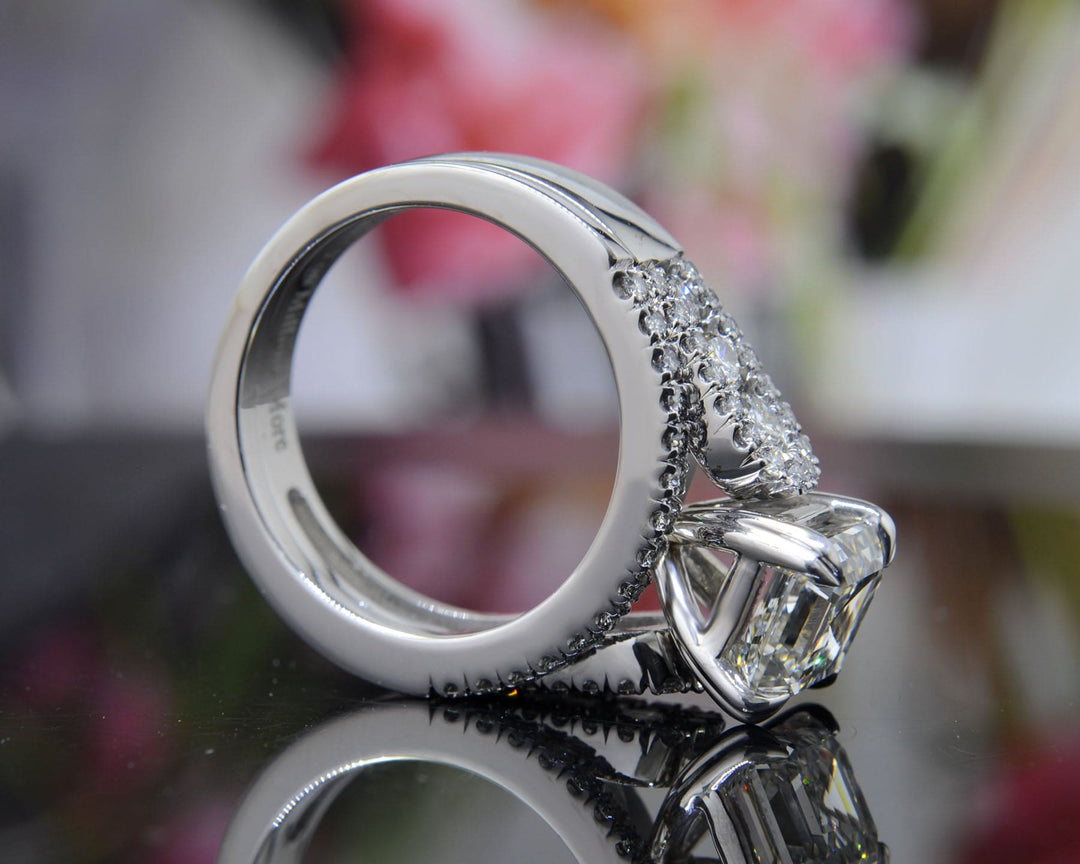 1.95 Ct. Asscher Cut Engagement Ring Set G Color VS1 GIA Certified
