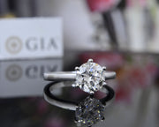 5.00 Ct. Round Cut Solitaire Engagement Ring Set F Color SI2 GIA Certified