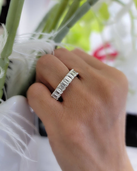 2.40 Carats Half Eternity Emerald Cut Band